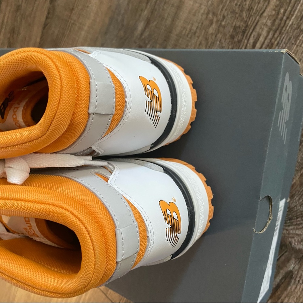 New Balance 650 CASUAL SHOES Men Size 12 White Orange Gray High Top Sneakers - Picture 7 of 9